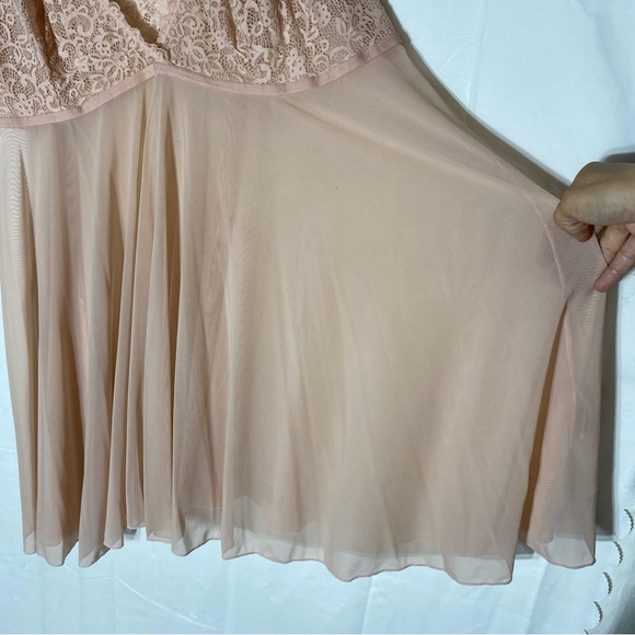 La Vie en Rose Sheer Blush Pink Lingerie Nightie Lace Babydoll Slip Dress XXL - Picture 10 of 16